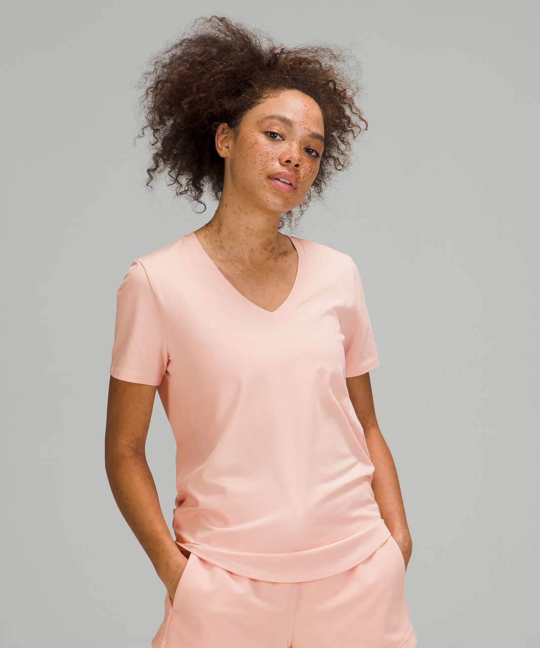 Lululemon Love Tee Short Sleeve V-Neck T-Shirt - Pink Mist