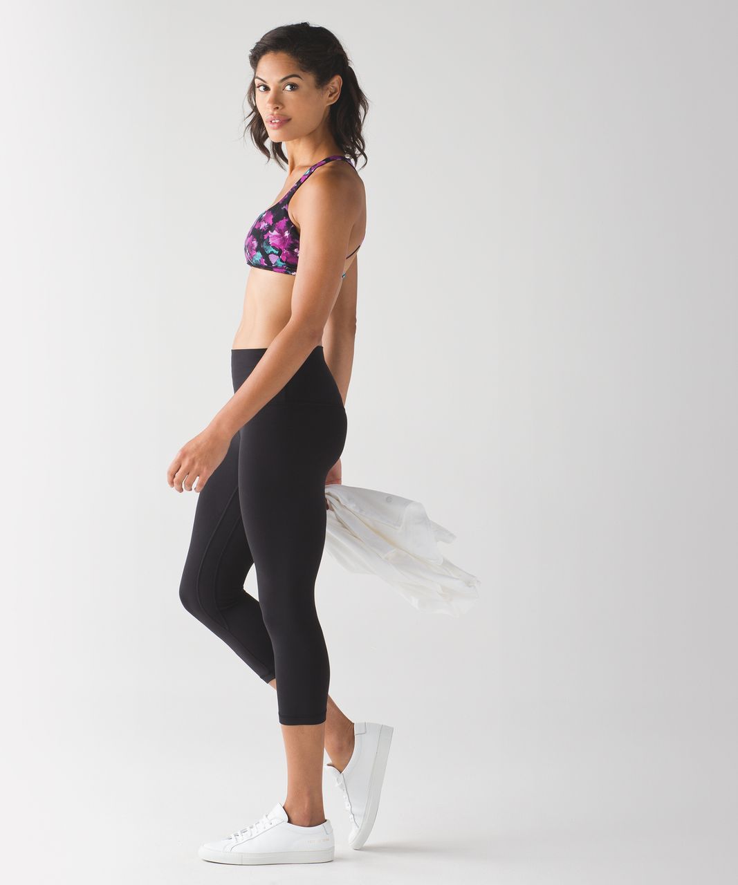 Lululemon Free To Be Zen Bra - Mini Midnight Bloom Black Deep Fuschia