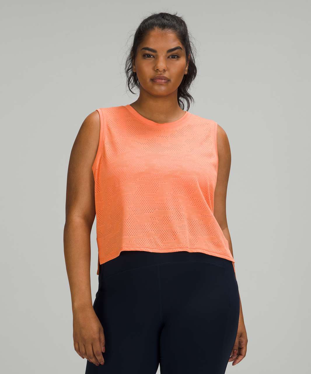 Lululemon Open-Back Cropped Training Tank Top - Orange Soda - lulu fanatics