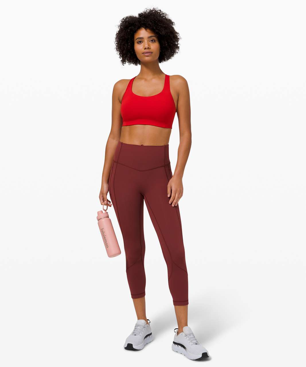 Lululemon All Powered Up Bra *Medium Support, A-E Cups - Dark Red - lulu  fanatics