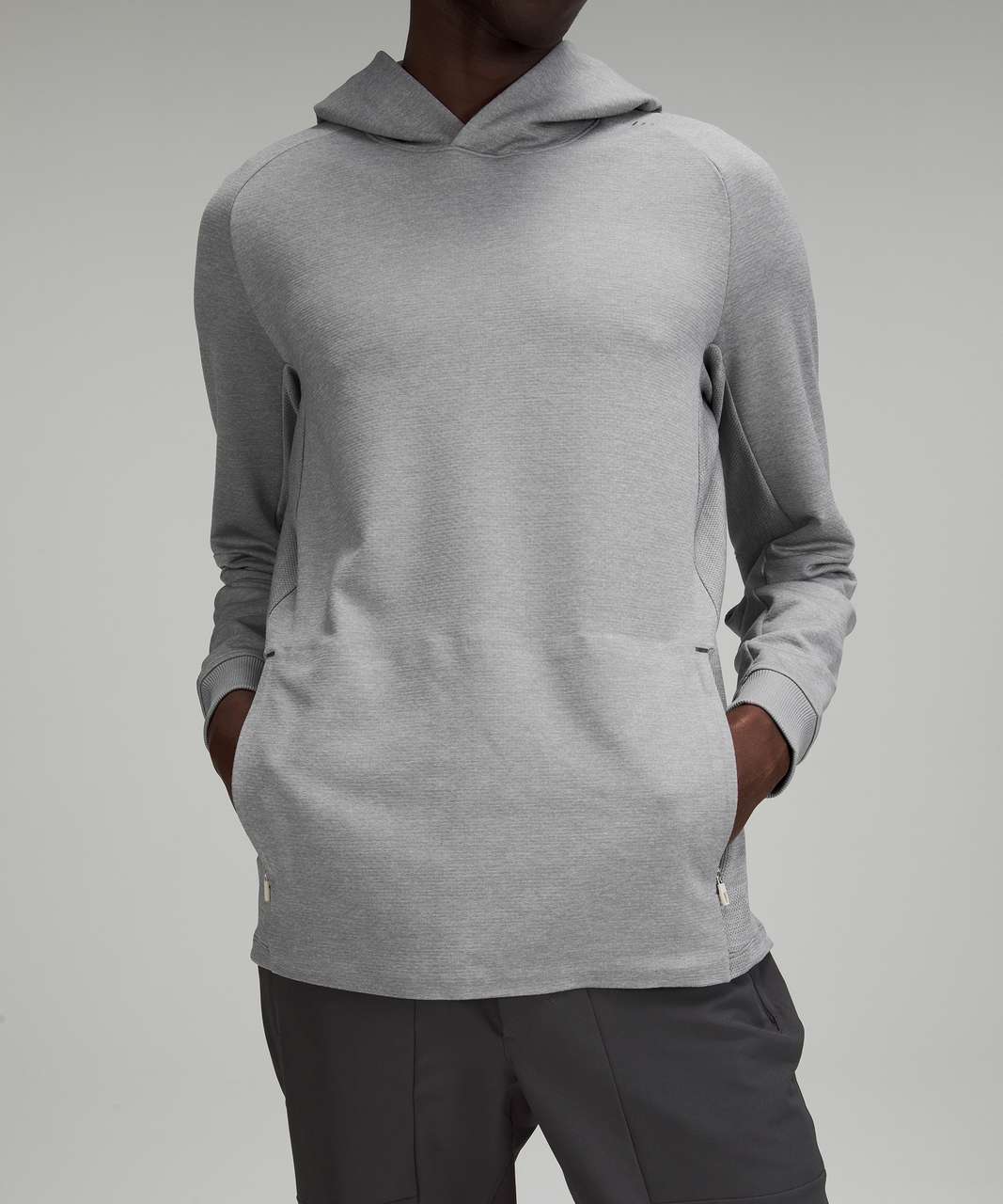 Lululemon Textured Tech Hoodie - White Opal / Rhino Grey