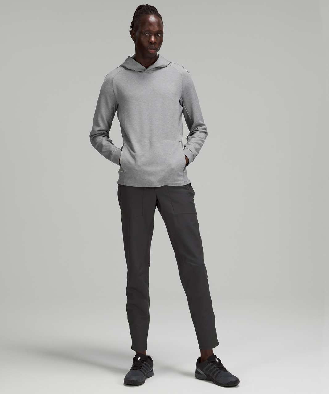 Lululemon Textured Tech Hoodie - White Opal / Rhino Grey