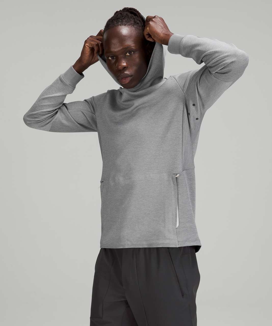 Lululemon Textured Tech Hoodie - White Opal / Rhino Grey