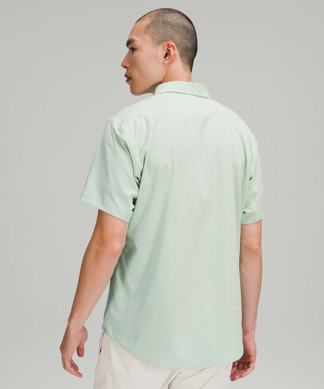 Lululemon Airing Easy Short Sleeve Shirt *Ventlight Mesh - Heathered Arctic Green