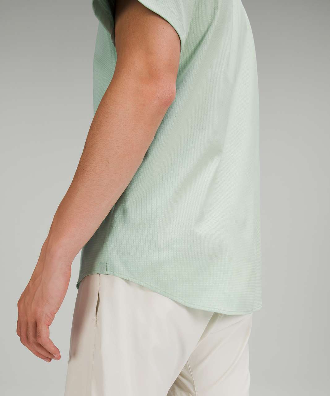 Lululemon Airing Easy Short Sleeve Shirt *Ventlight Mesh - Heathered Arctic Green