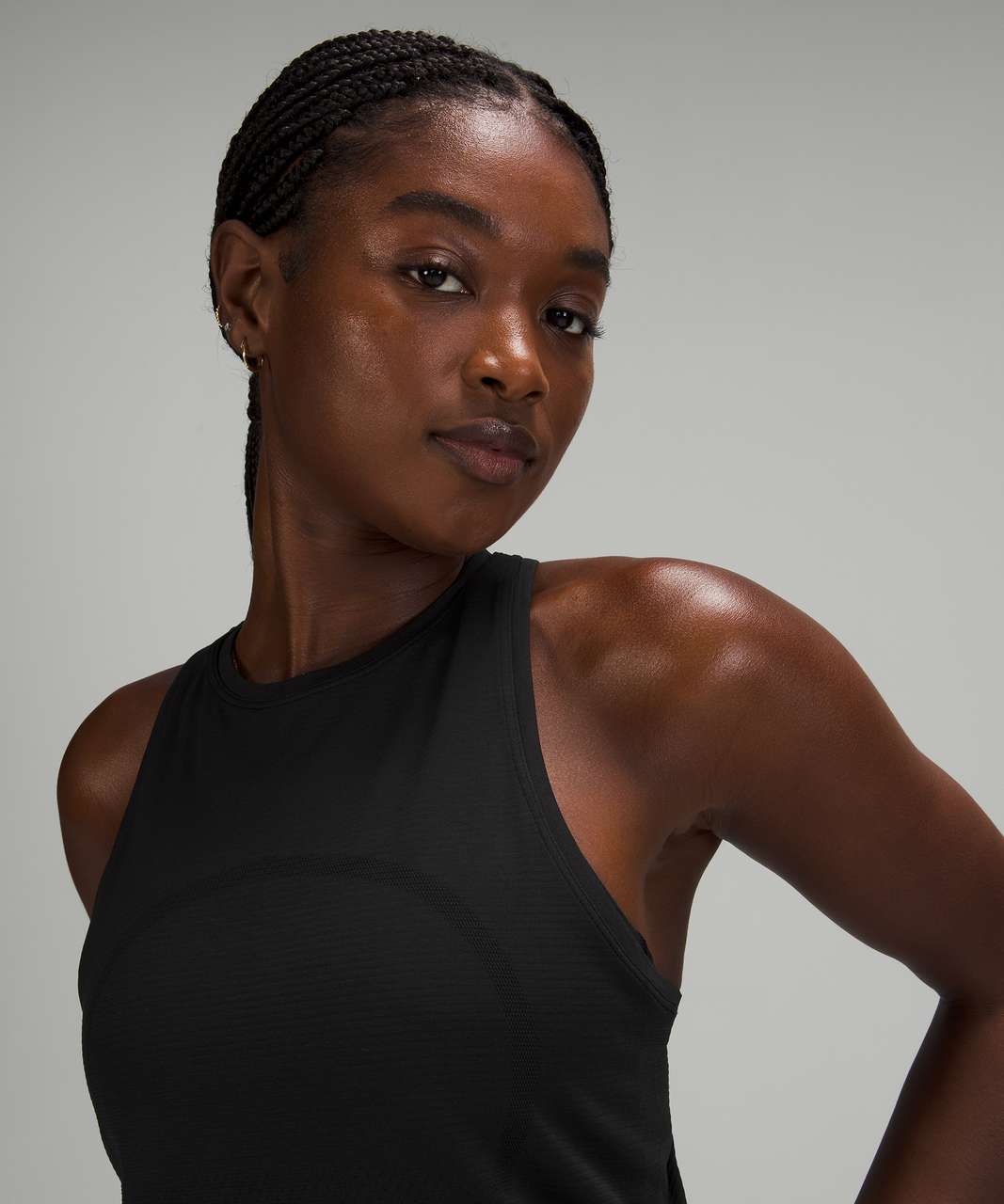 Lululemon Swiftly Tech High Neck Racerback Tank 2.0 - Black / Black ...