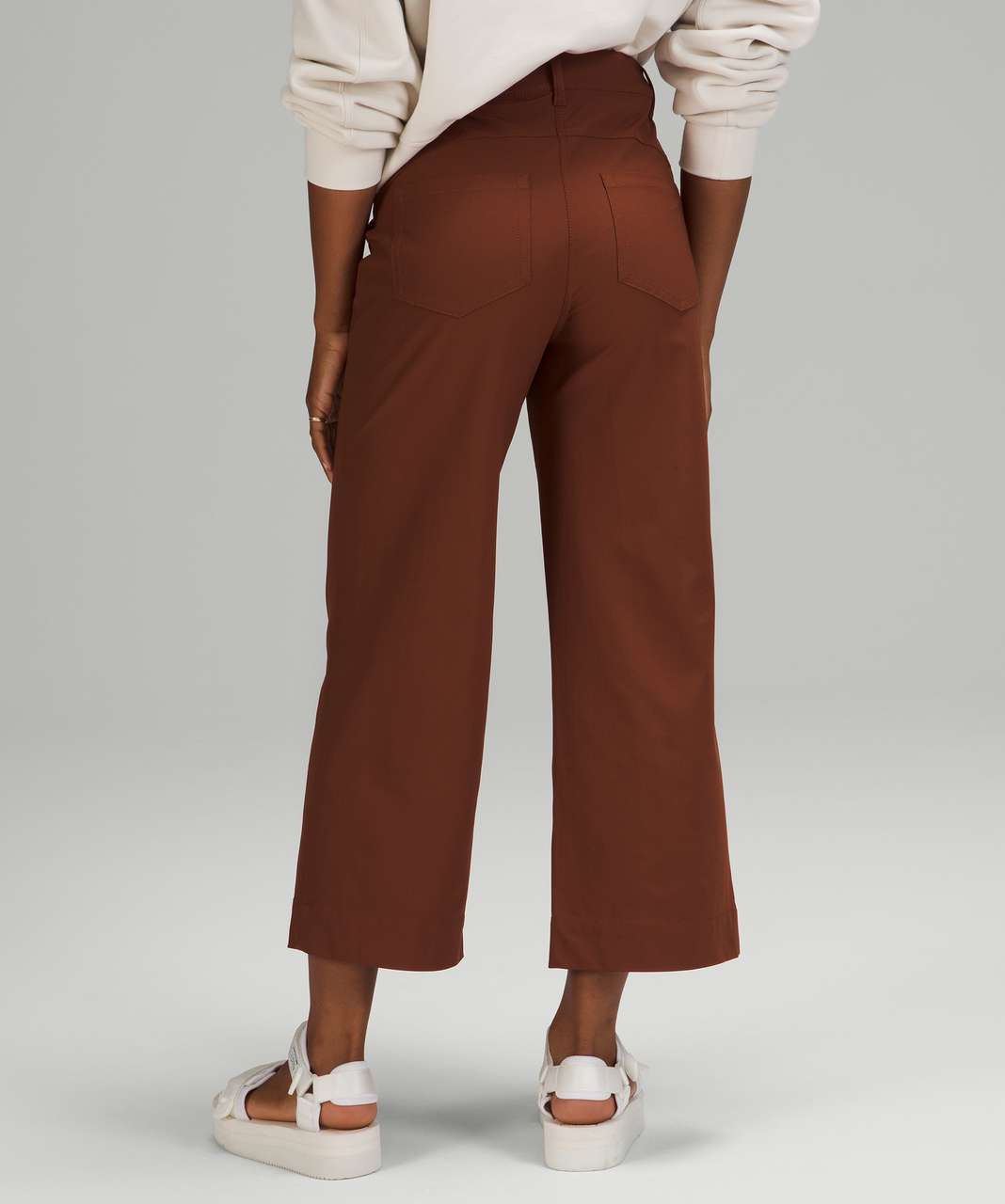 Lululemon City Sleek 5 Pocket Wide-Leg High Rise 7/8 Length Pant - Dark Terracotta