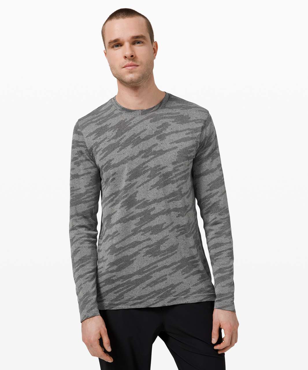 Lululemon Metal Vent Breathe Long Sleeve - Scatter Surface Black / Vapor