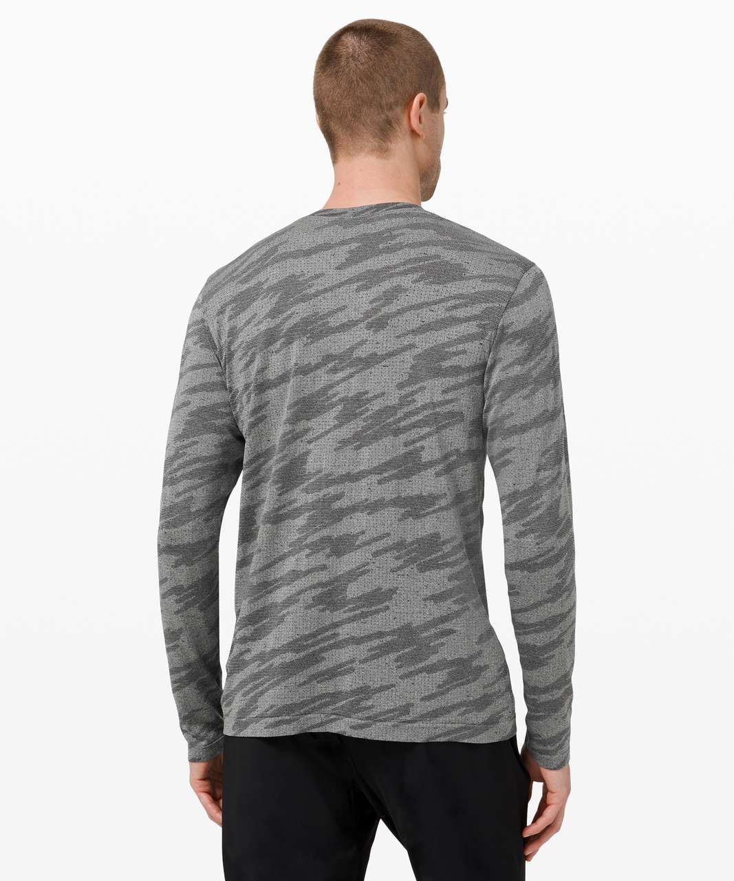 Lululemon Metal Vent Breathe Long Sleeve - Scatter Surface Black / Vapor