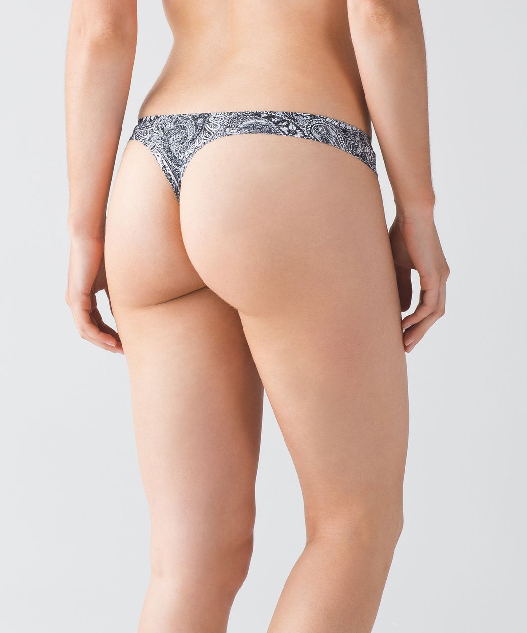 Lululemon Namastay Put Thong - Mini Antique Paisley White Black