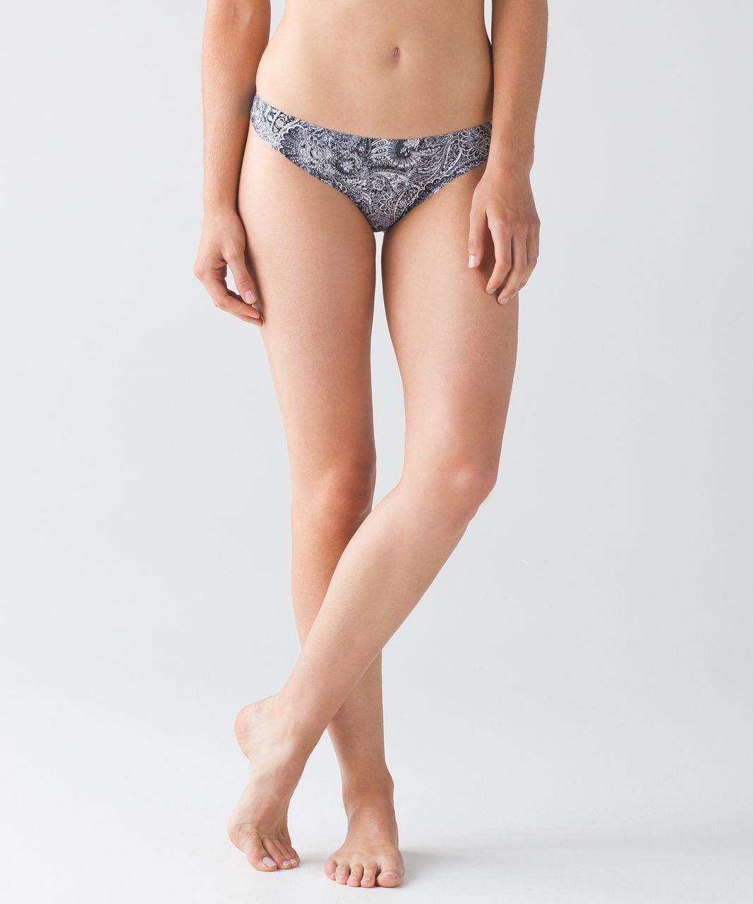 Lululemon Namastay Put Thong - Mini Antique Paisley White Black