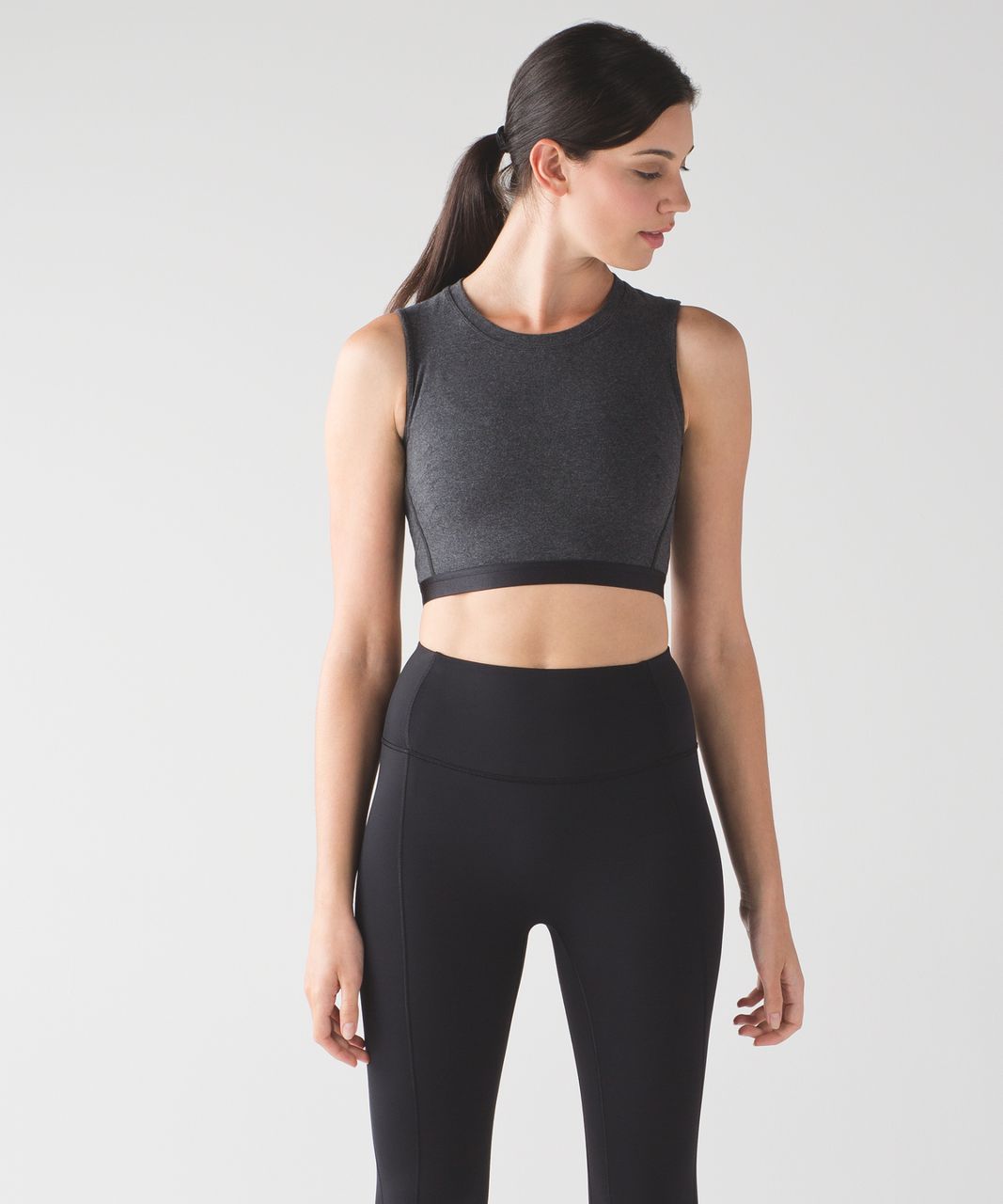 Lululemon Soulful Crop Tank - Heathered Black