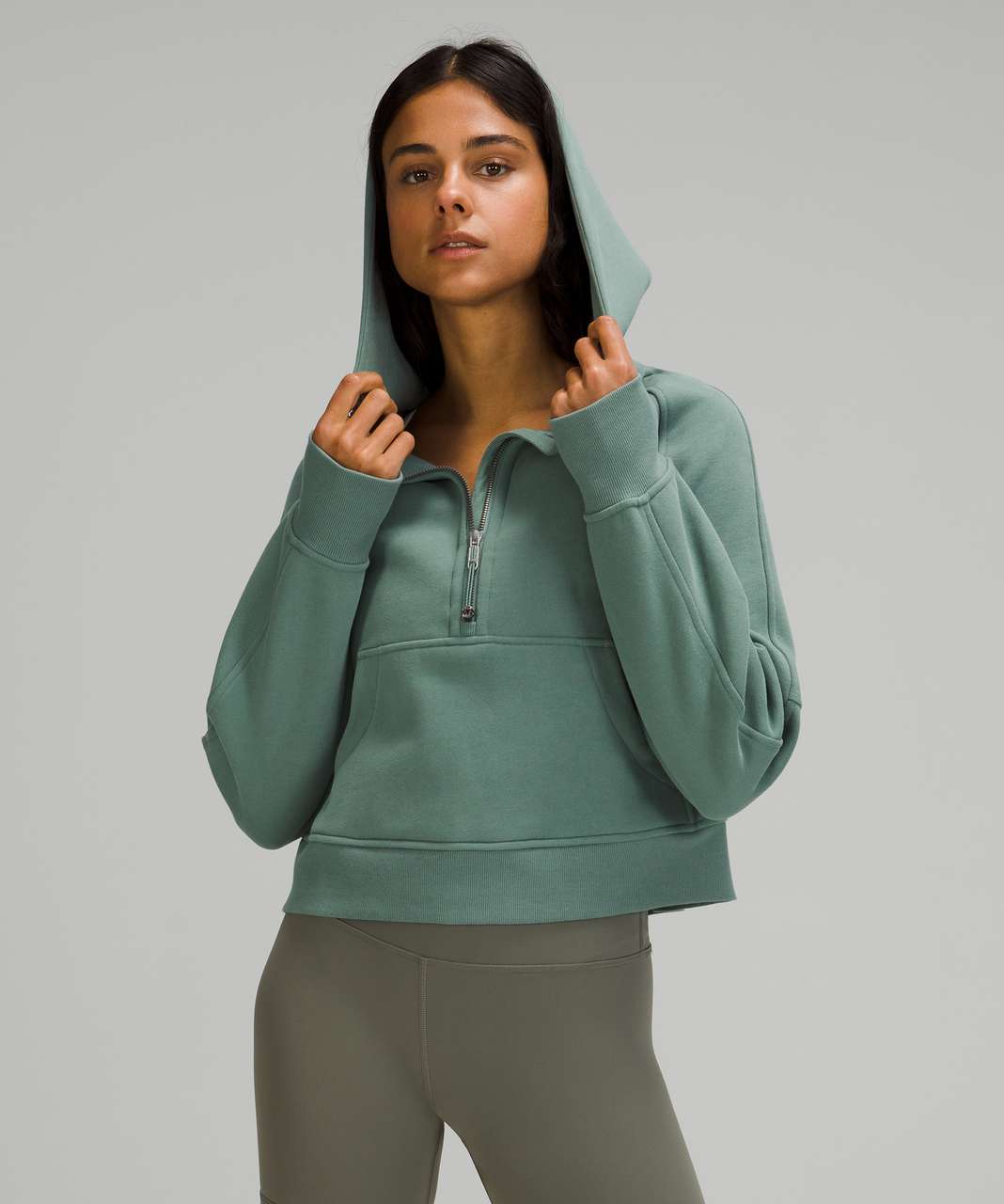 Lululemon Scuba Oversized 1/2 Zip Hoodie In Green