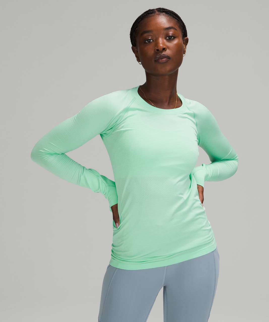 lululemon athletica, Tops, Lululemon Swiftly Tech Long Sleeve 2 Top In  Aero Blue Size 8