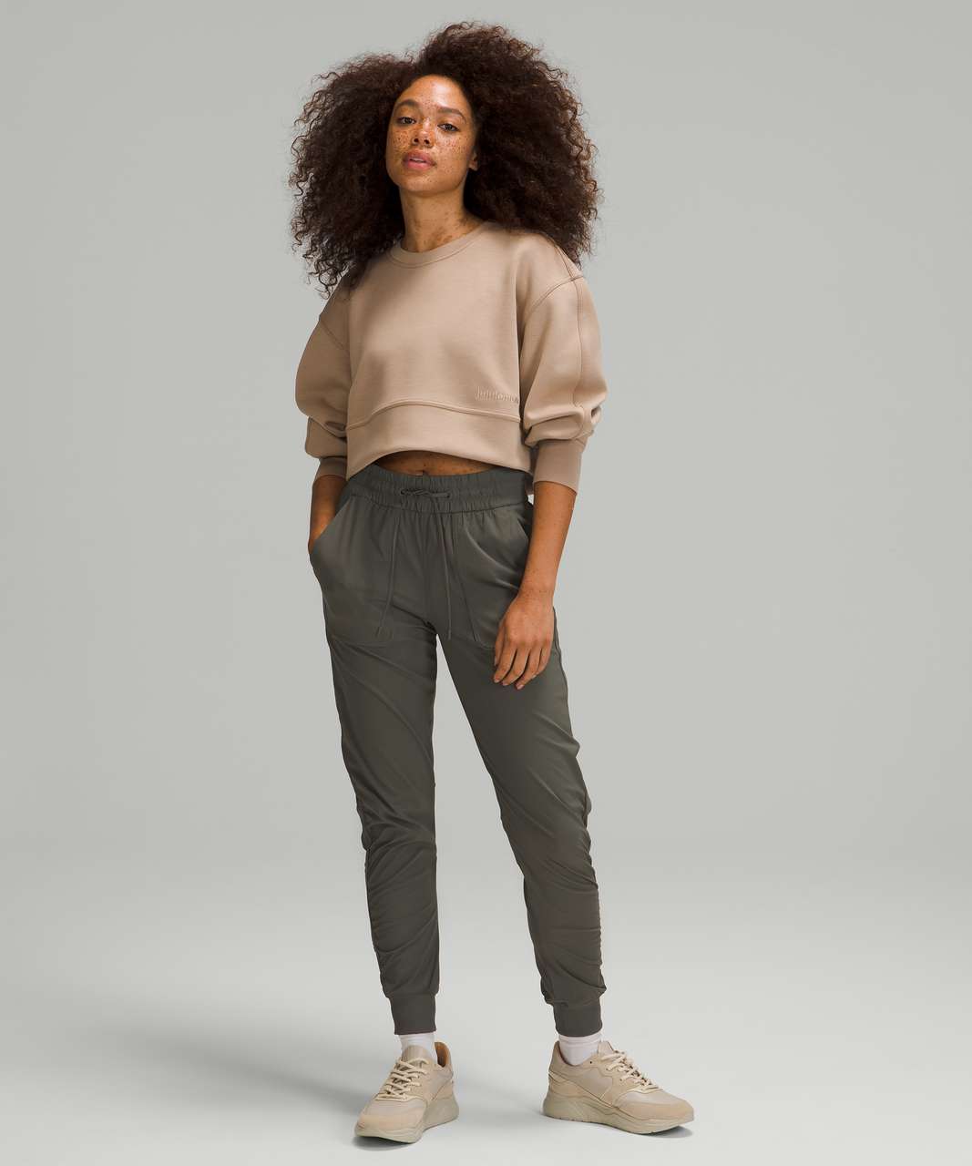 Beyond the Studio Lined Jogger, Grey Sage