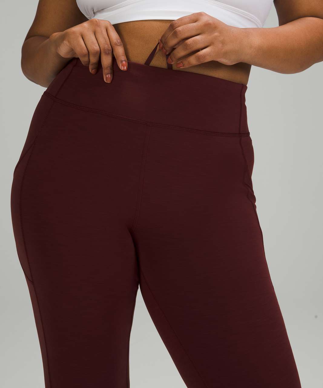 Lululemon Invigorate High-Rise Crop 23 - Heathered Red Merlot - lulu  fanatics