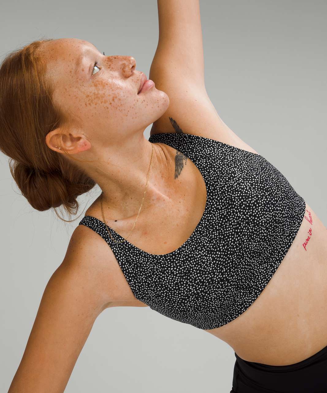 Lululemon In Alignment Straight Strap Bra *Light Support, C/D Cups - Double Dimension Starlight Black