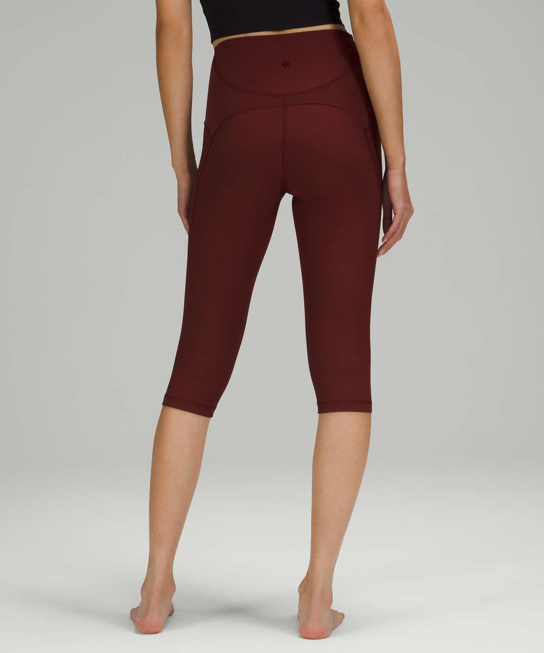 Lululemon Ribbed Contoured High Rise Crop *17" - Red Merlot