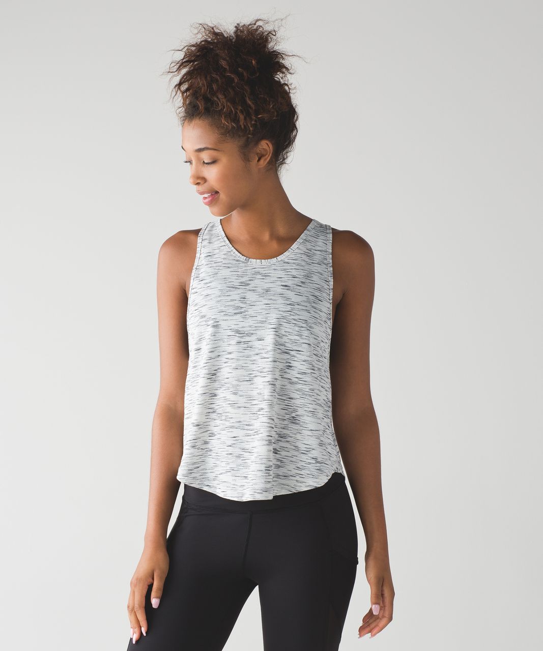 Lululemon Rush Hour Tank - Tiger Space Dye Black White