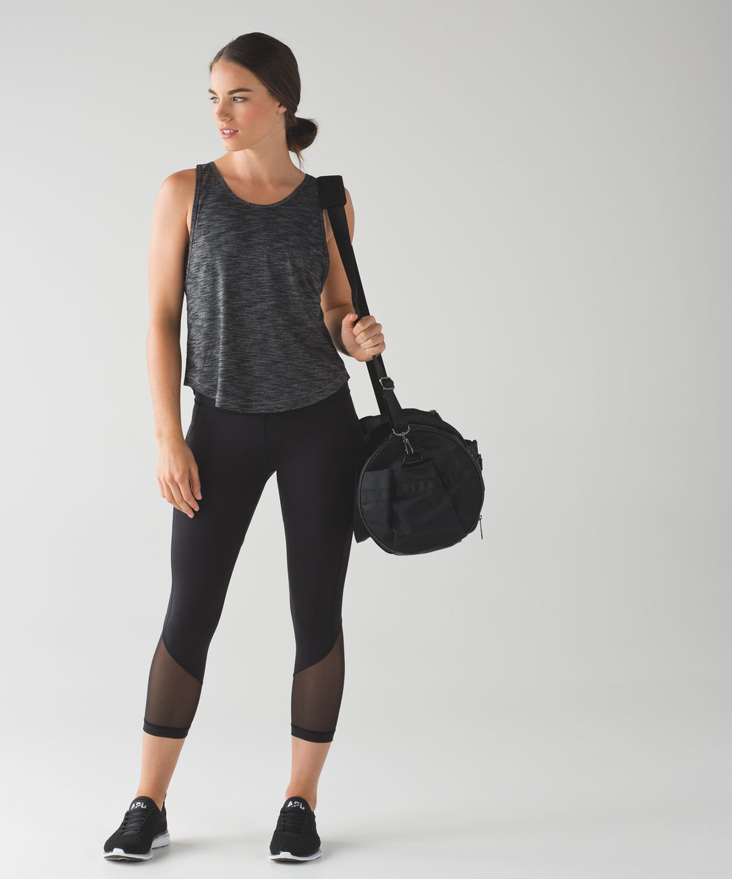 Lululemon Rush Hour Tank - Heathered Black - lulu fanatics