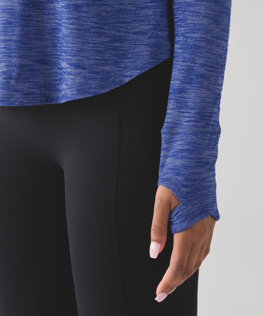 Lululemon On The Run Long Sleeve - Heathered Sapphire Blue - lulu fanatics