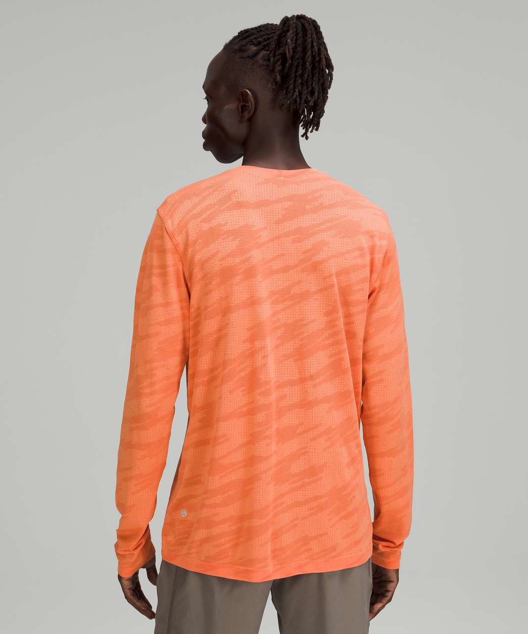 Lululemon Metal Vent Breathe Long Sleeve - Scatter Surface Warm Coral / Golden Apricot