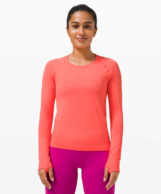 Lululemon Swiftly Tech Long Sleeve Crew - Tempo Stripe Black White ...