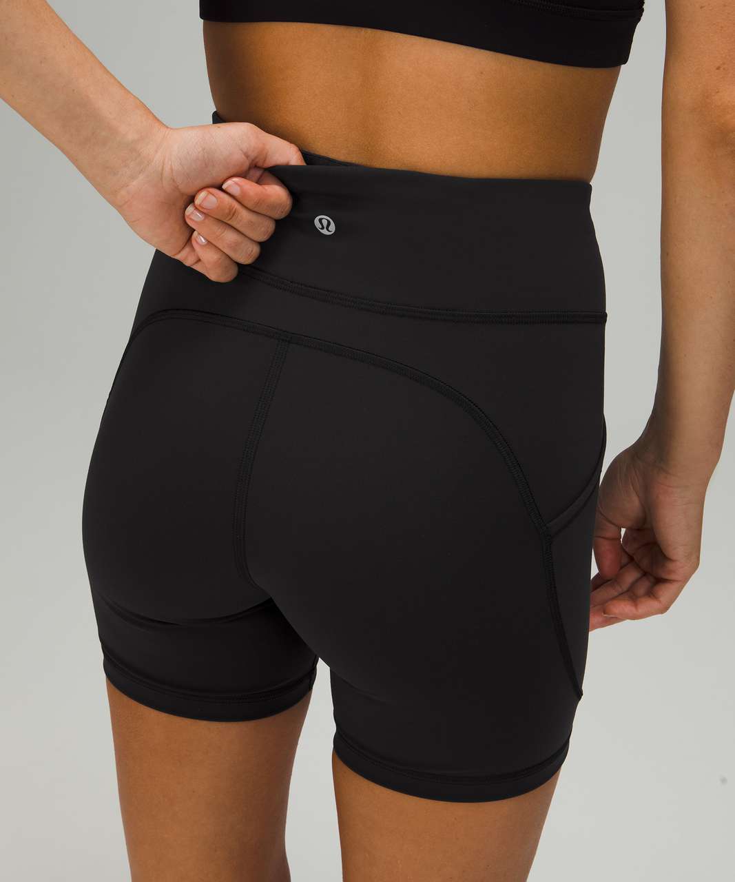 Invigorate Seamless High Waist Mini Shorts in Black