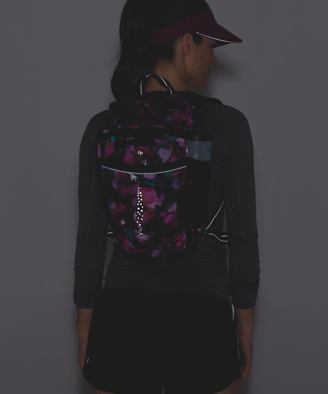 Lululemon Run All Day Backpack - Midnight Bloom Black Deep Fuschia / Black