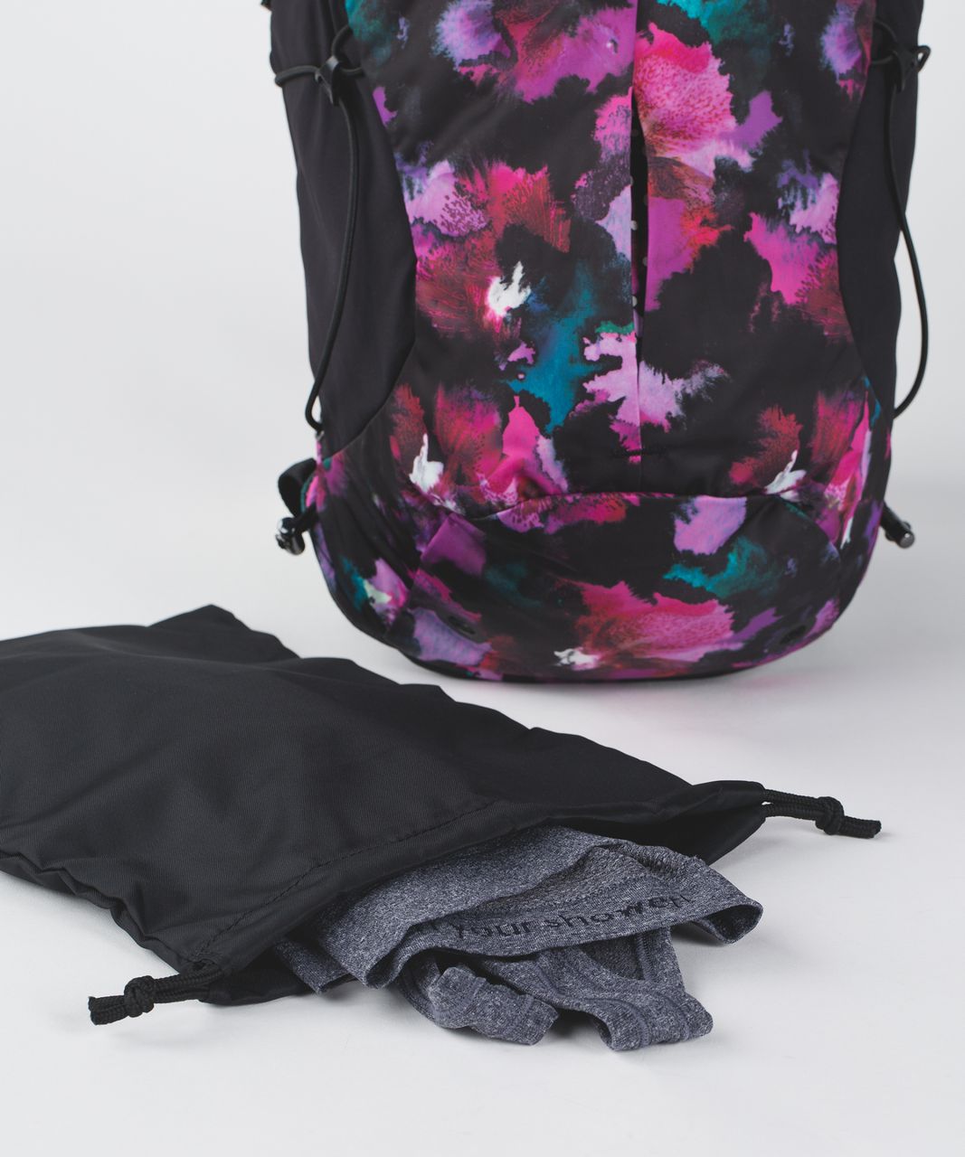 Lululemon Run All Day Backpack - Midnight Bloom Black Deep Fuschia / Black