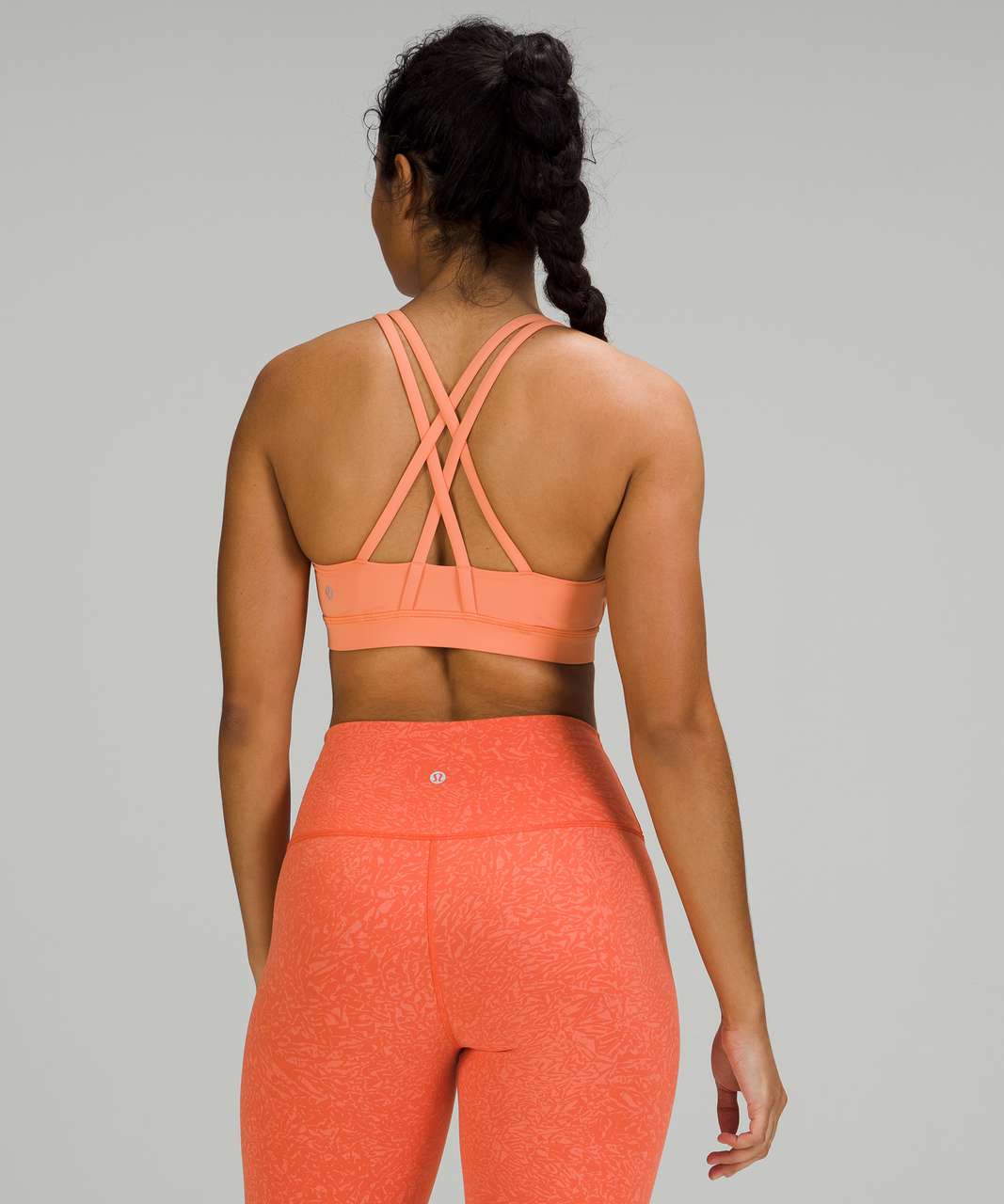 Lululemon Women's Energy Longline Bra Medium Support B-D Cups in Orange