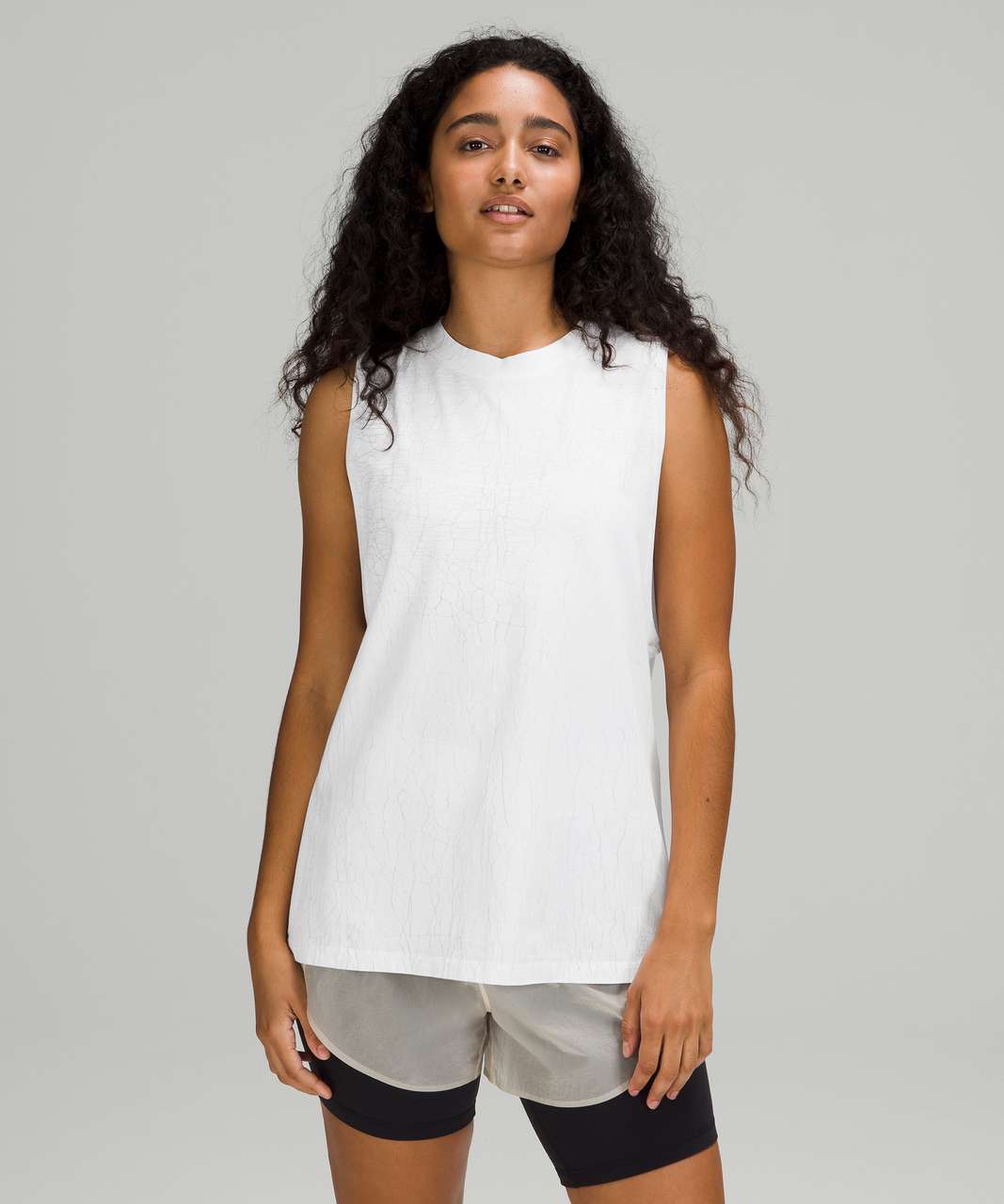 Lululemon All Yours Tank Top - Thread Dye White Silver Drop