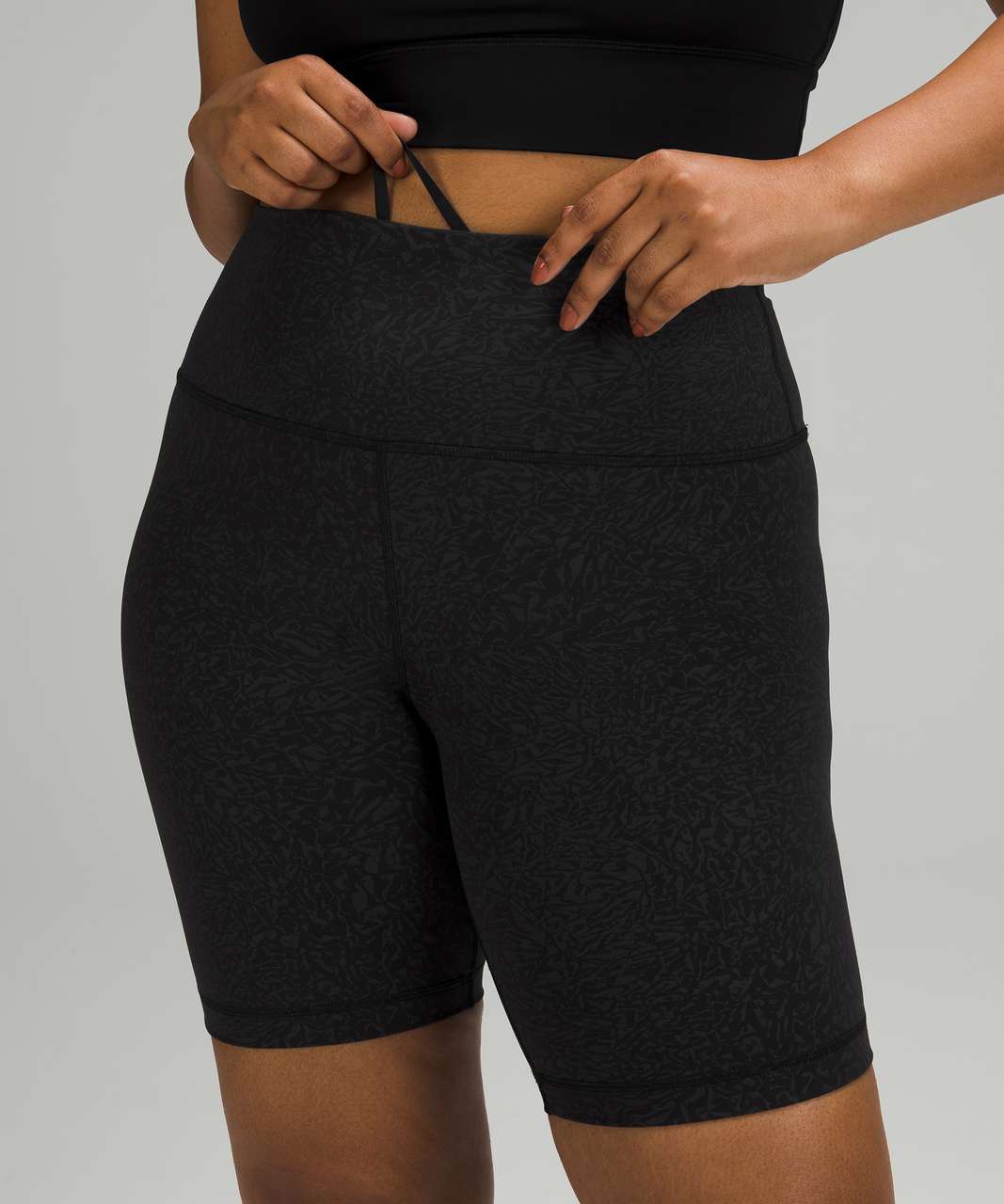 Lululemon Wunder Train High Rise Short 8 - Crunch Black - lulu