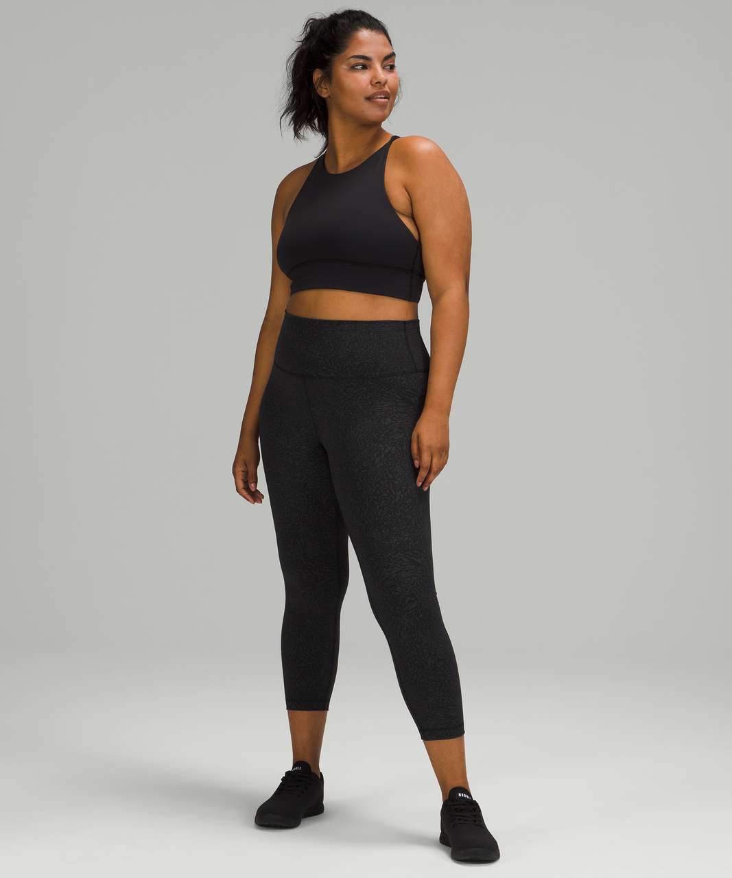 Lululemon Leggings Adult 6 Black Scrunch Cropped Training Athletic