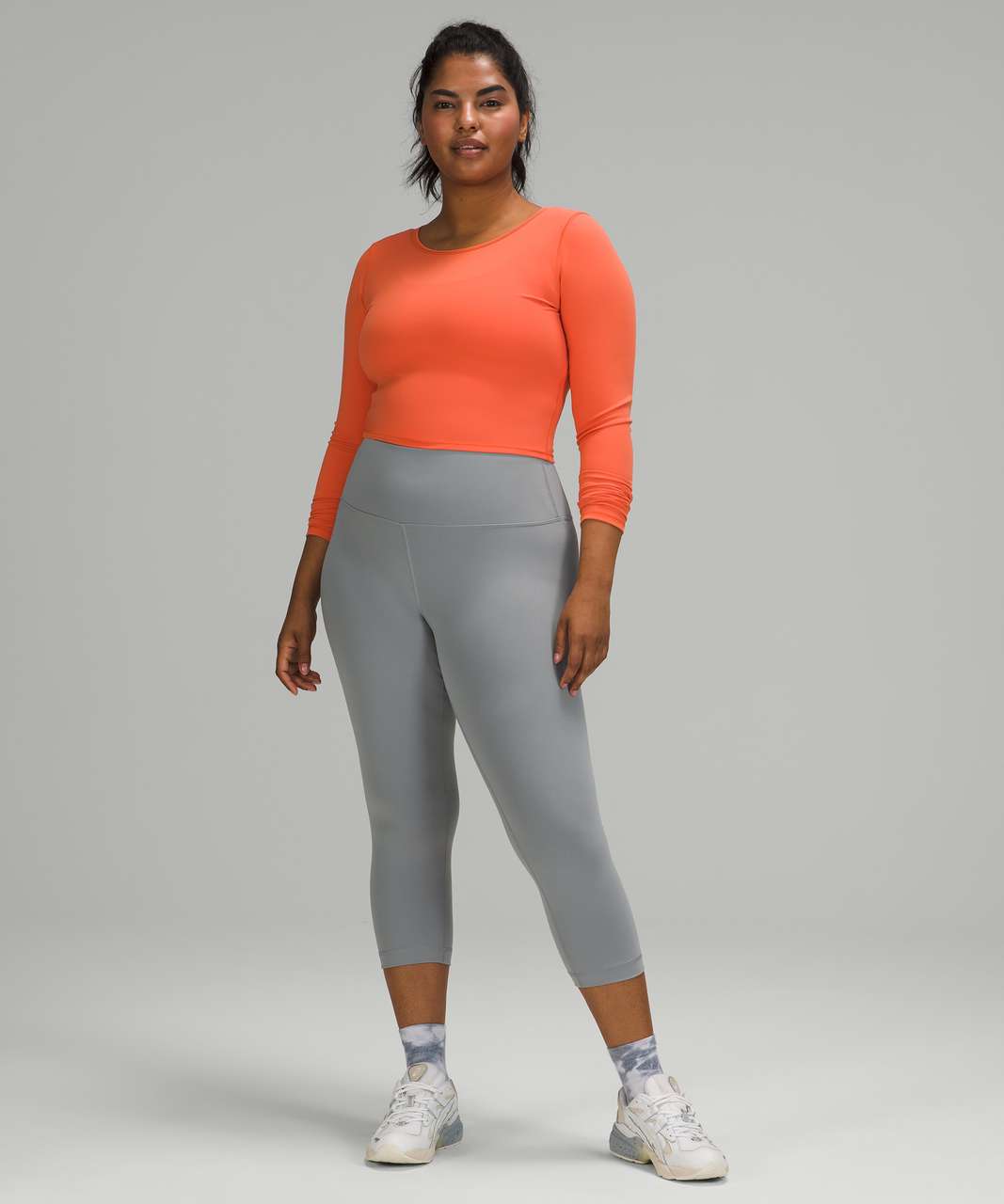 Lululemon Wunder Train High-Rise Crop 21 - Rhino Grey - lulu fanatics