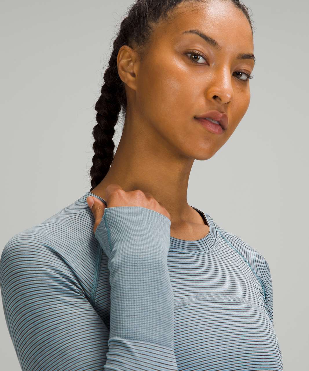 Lululemon Swiftly Tech Long Sleeve 2.0 *Race Length - Tetra Stripe Rhino Grey / Black / Icing Blue / Turquoise Tide