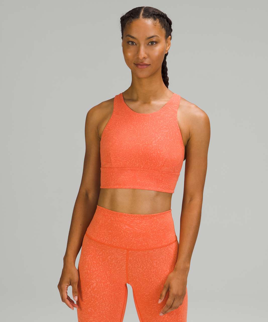 Lululemon Wunder Train Long-Line Bra *Medium Support, C/D Cups - Crunch Warm Coral