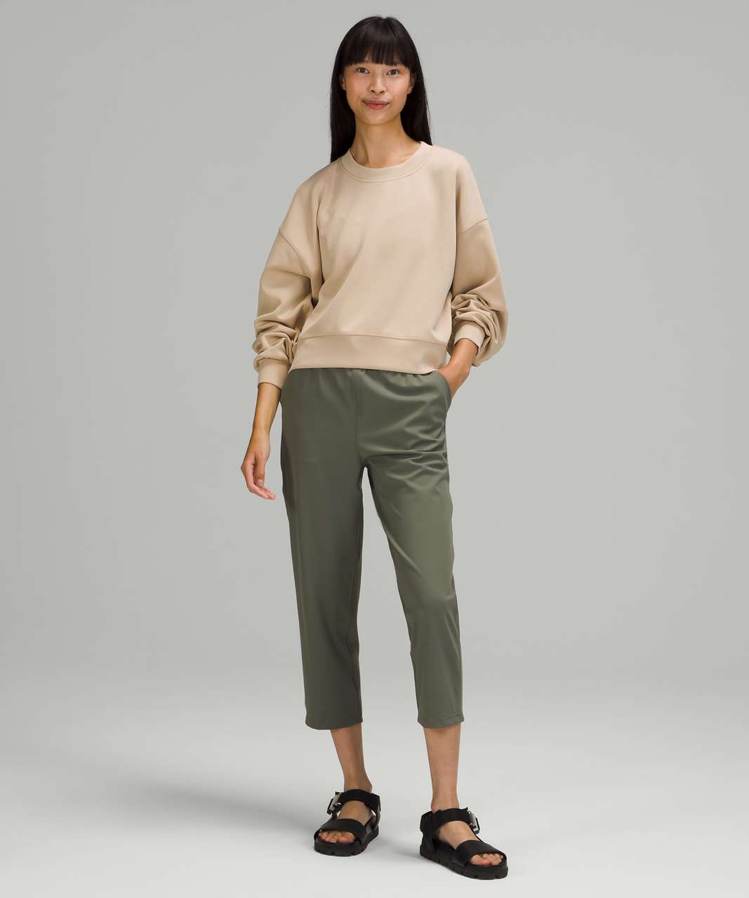 Lululemon Perfectly Oversized Cropped Crew *Softstreme - Trench