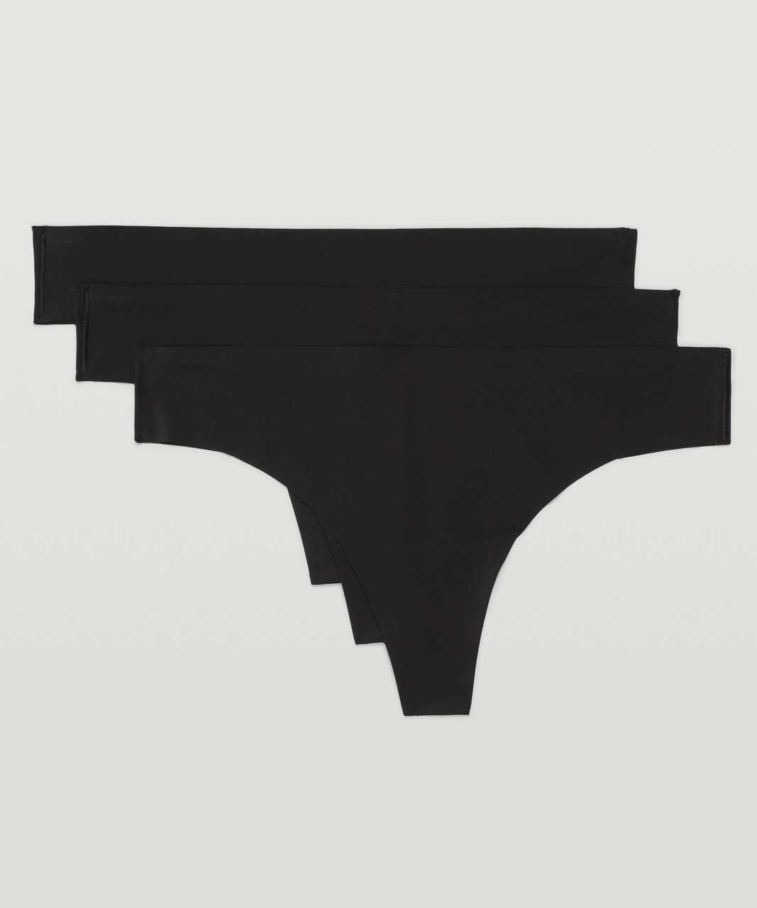 Lululemon InvisiWear Mid Rise Thong Underwear 3 Pack - Black