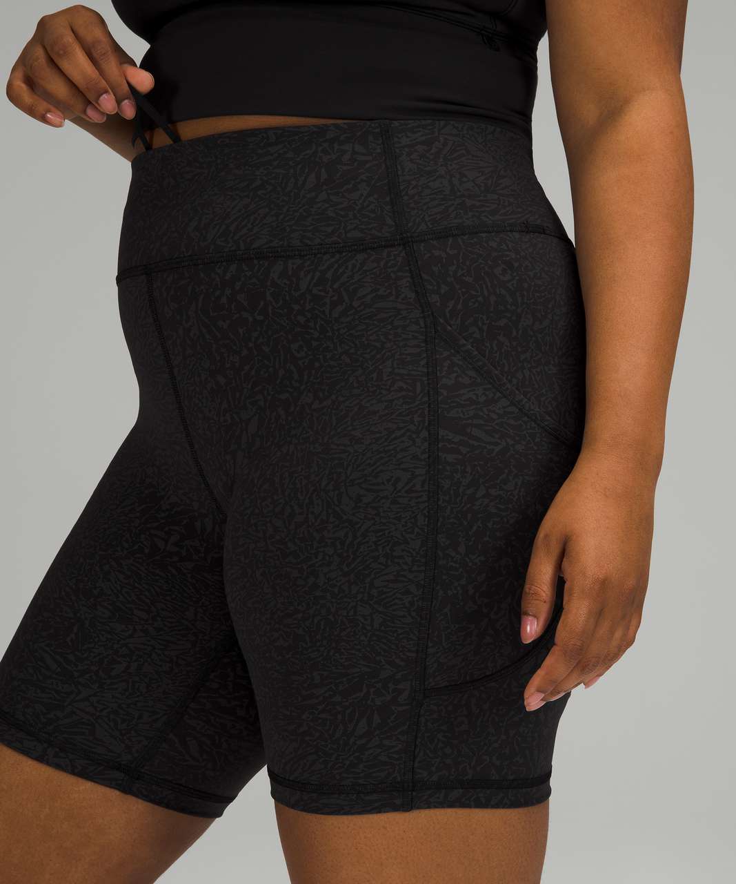 Lululemon Invigorate High Rise Short 8 - Crunch Black - lulu fanatics