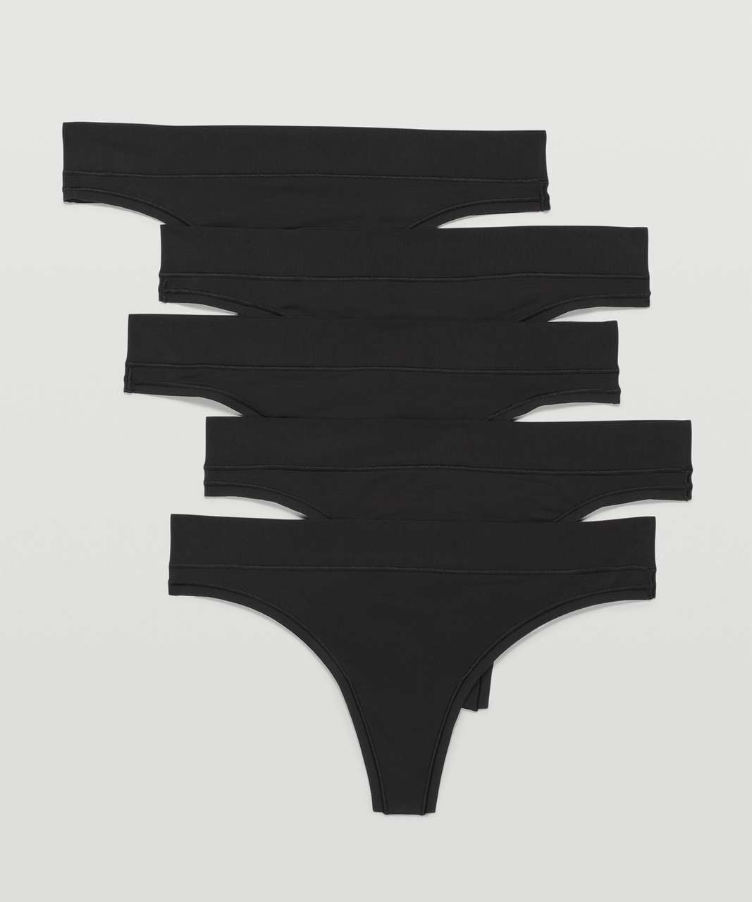 Lululemon UnderEase Mid-Rise Thong Underwear 5 Pack - Black