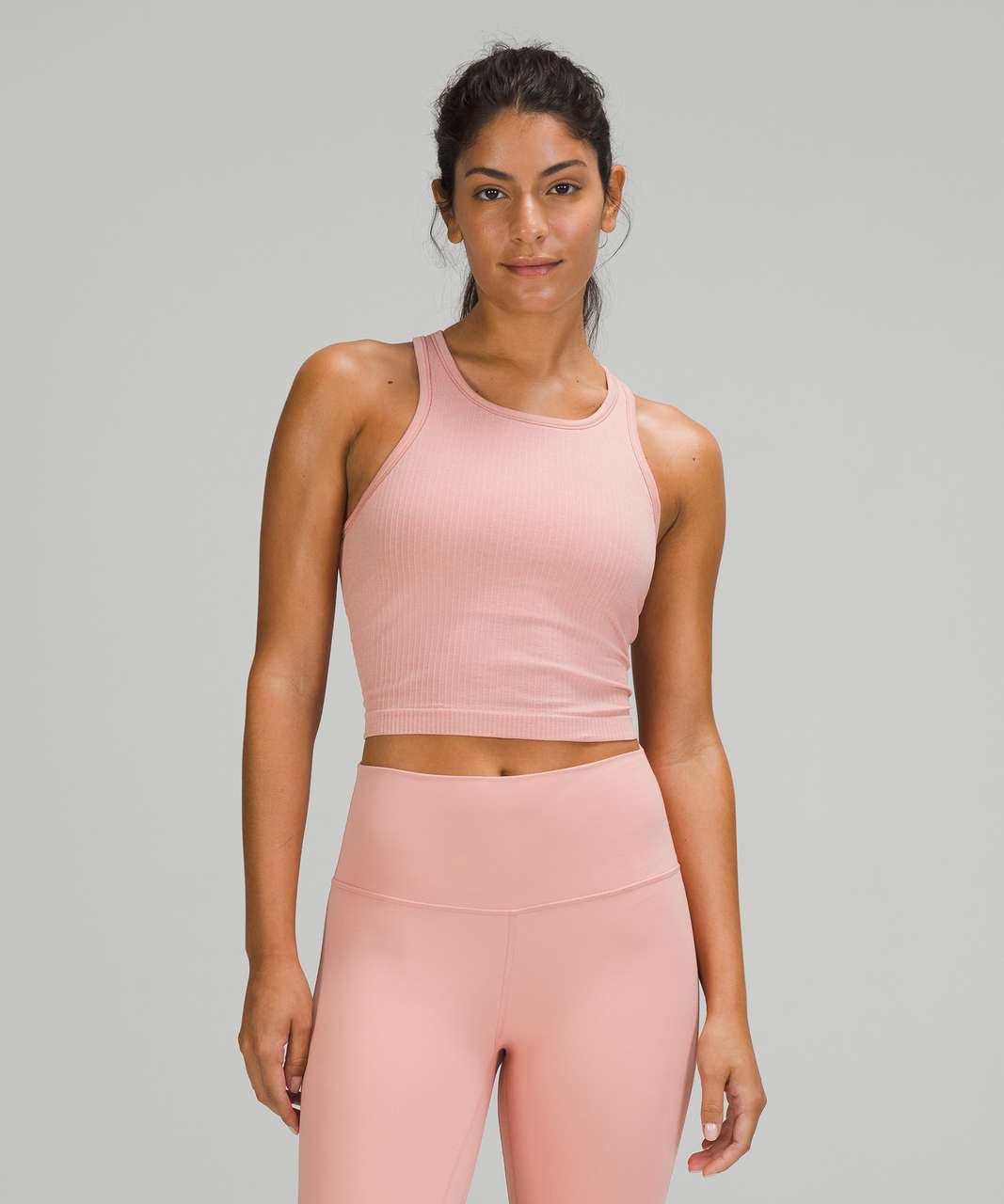 Lululemon Ebb To Street Racerback Crop Tank Top - Pink Lychee