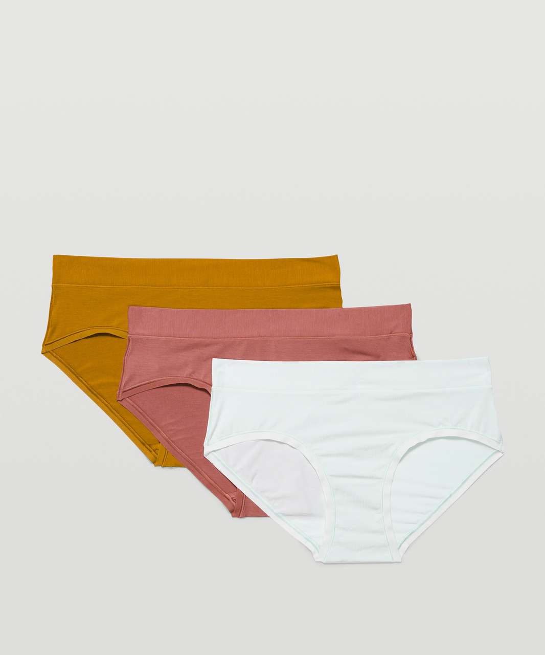 Lululemon UnderEase Mid Rise Hipster Underwear 3 Pack - Ocean Air / Spiced Chai / Gold Spice