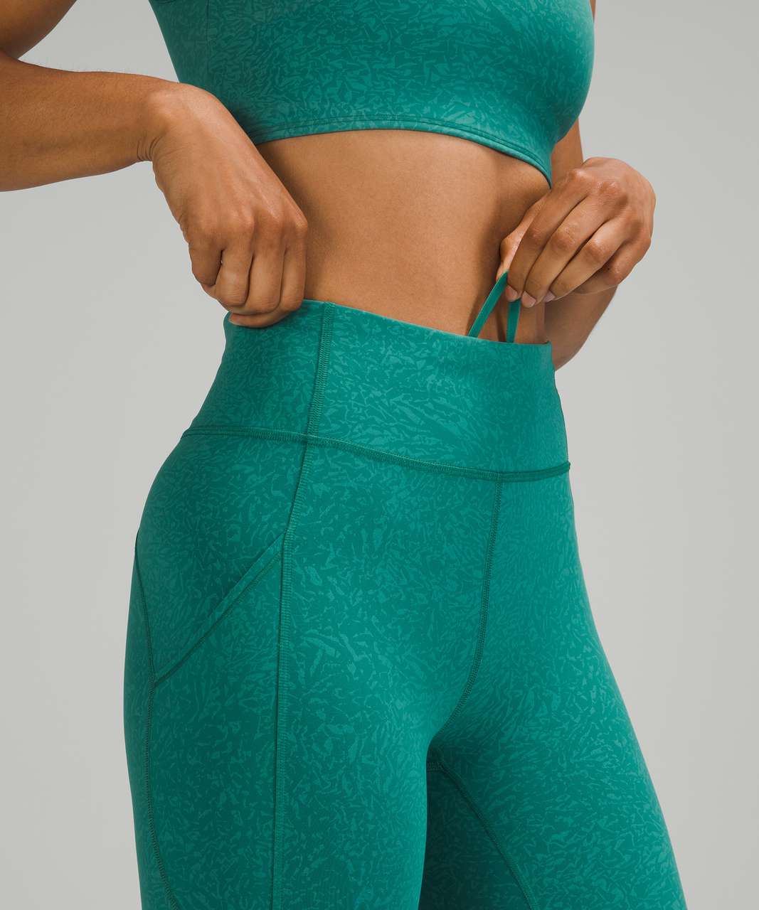 Lululemon Invigorate High-Rise Crop 17" - Crunch Teal Lagoon