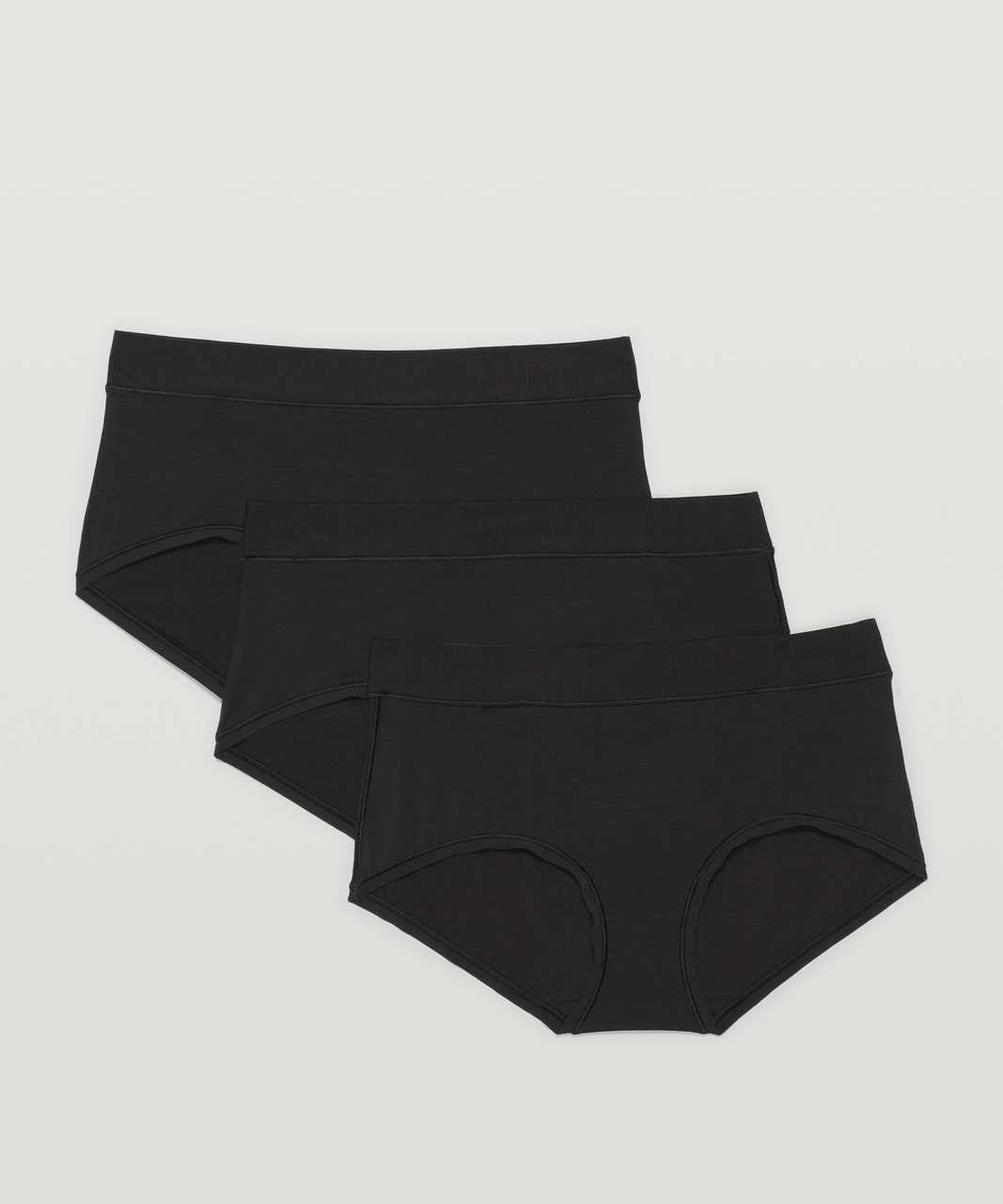 Lululemon UnderEase Mid Rise Boyshort Underwear 3 Pack - Black