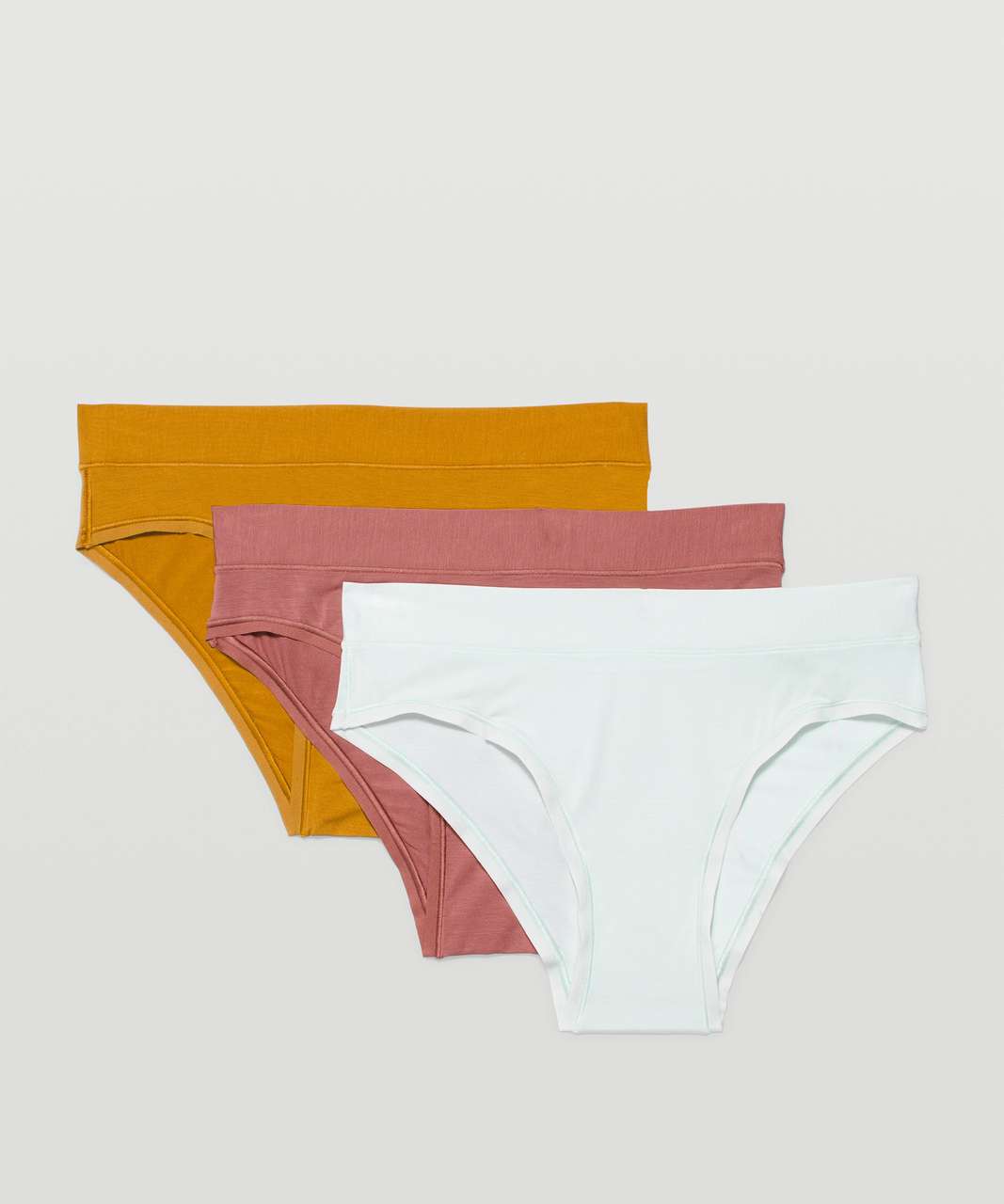 Lululemon UnderEase Mid Rise Cheeky Bikini Underwear 3 Pack - Ocean Air /  Spiced Chai / Gold Spice - lulu fanatics