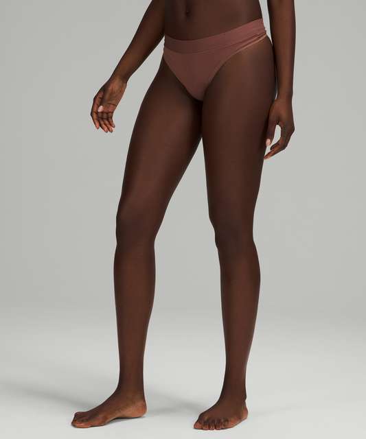 Lululemon UnderEase Mid-Rise Thong Underwear - Dusty Bronze - lulu fanatics