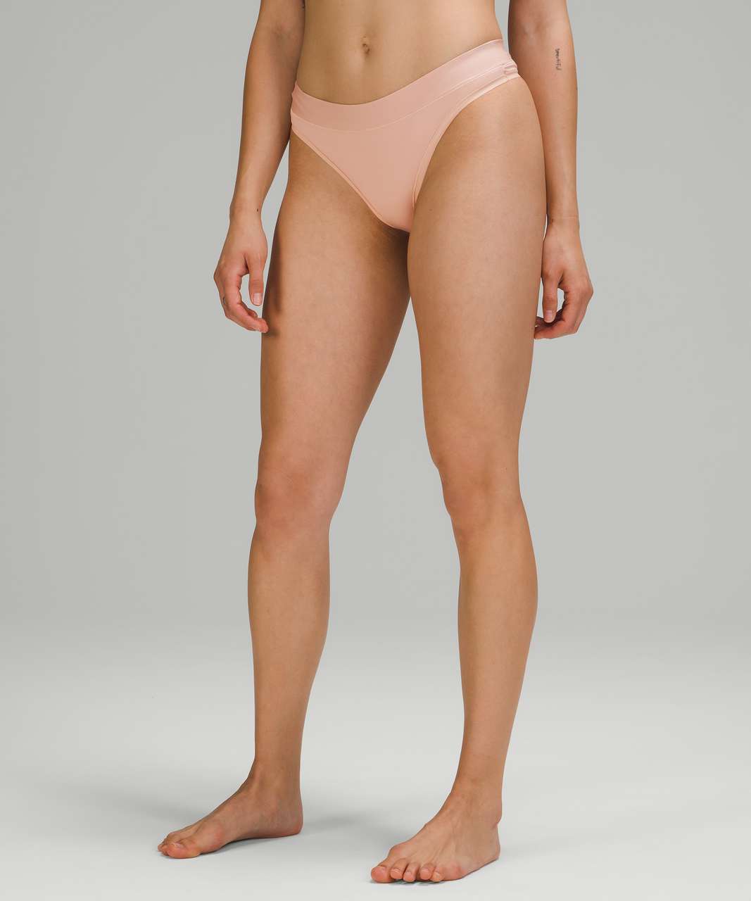 Lululemon UnderEase Mid-Rise Thong Underwear - Misty Shell - lulu fanatics