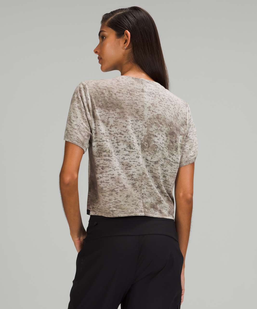 Lululemon lab Daily Short Sleeve *Spray Dye - Swipe Speck Burnout White Opal Gull Grey