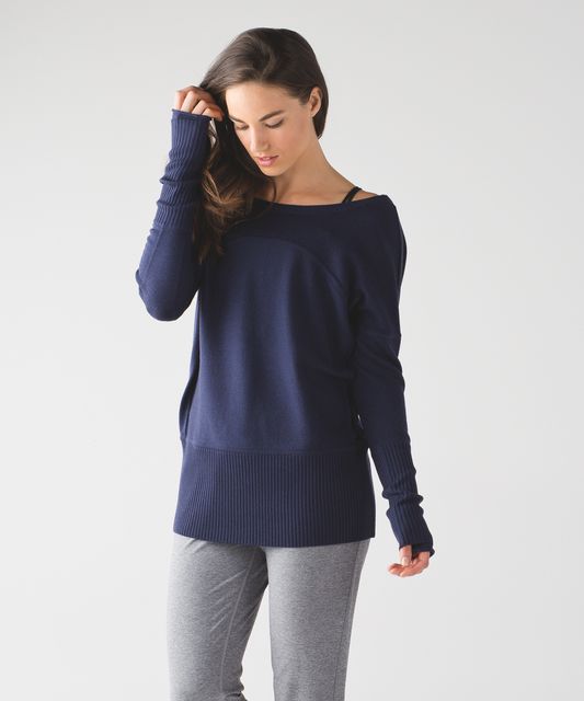 Lululemon Sattva Sweater - Heathered Arctic Grey - lulu fanatics